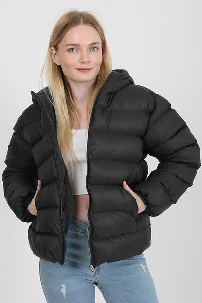 VODENS Thick Waterproof Hooded down Jacket with Black Fur Inside