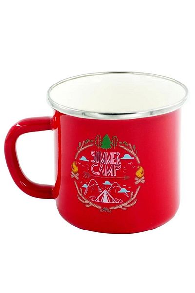 Orcamp Retro Enamel - 180 ml Red Mug, Out-1900 Model