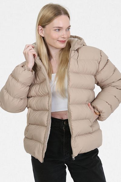 VODENS Biscuits Thick Waterproof Hooded down Jacket with Fur Inside