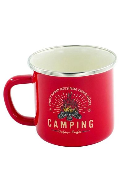 Orcamp Retro Camping Red 180 ml Mug - Enameled Out-1900