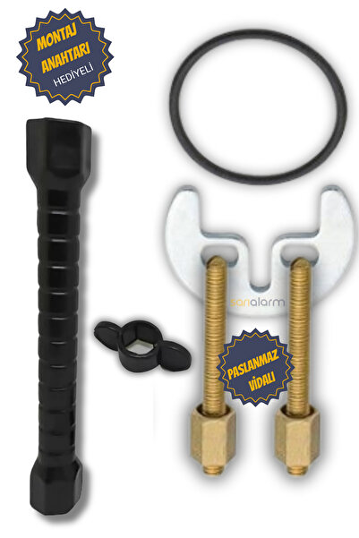 sarıalarm Batarya Musluk Altı  Montaj Vidası ( Çift Vidalı ) Montaj Anahtarı Hediyeli