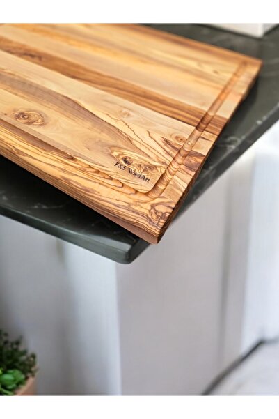F&S WoodArt لوح شيف من خشب الزيتون مقاس 40 × 27.5 سم، لوح تقطيع كبير الحجم