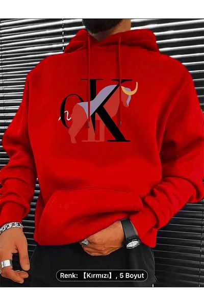 NEW TRENDY COLLECTİON The Originals Kangaroo Combed Cotton Raster Custom Printed Sweatshirt