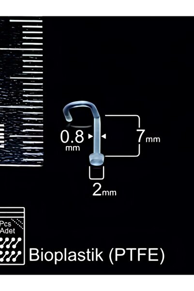 DCPİERCİNG Disk 2mm x 7mm x 0.8mm Bioplastik Spiral Hızma Piercing