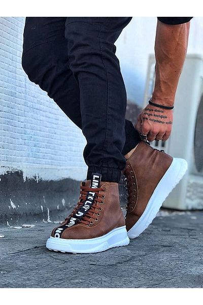 MOONFER Tan Casual Men's Half Ankle Boots
