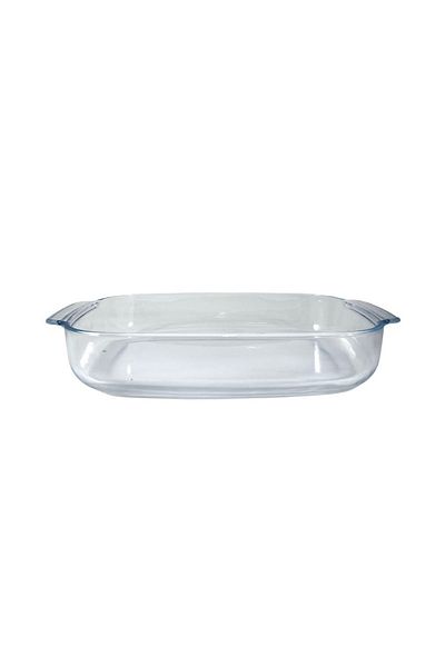 AVCI HOME MAKER Curve Rectangular Glass Baking Dish, 3.7L, 38x25.5 cm, 6.4 cm height - Clear.