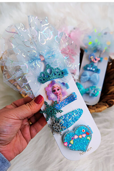 Nisankids Σετ αγκράφες Elsa 5 τεμαχίων με γκλίτερ και τούλι