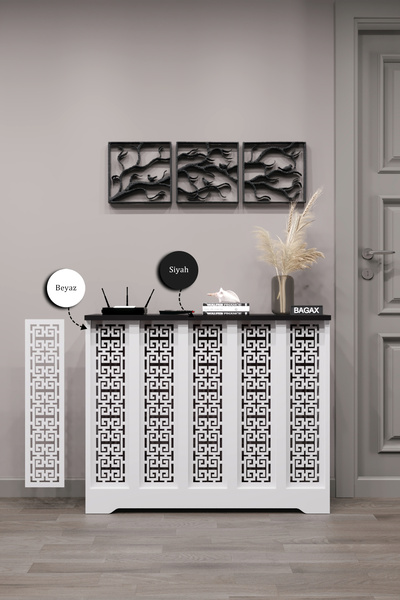 BAGAX Karatay Model, Beyaz Üstü Siyah Renk,iç Ölçü 96 Cm Dış Ölçü 100 Cm Pete...