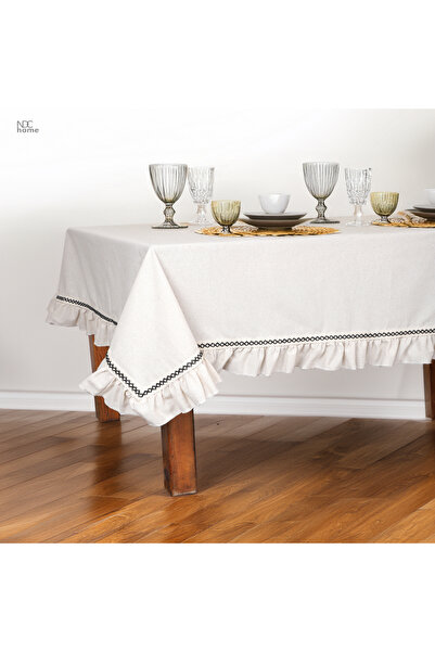 NDC HOME Raw Linen Special Series Ruffle Tablecloth