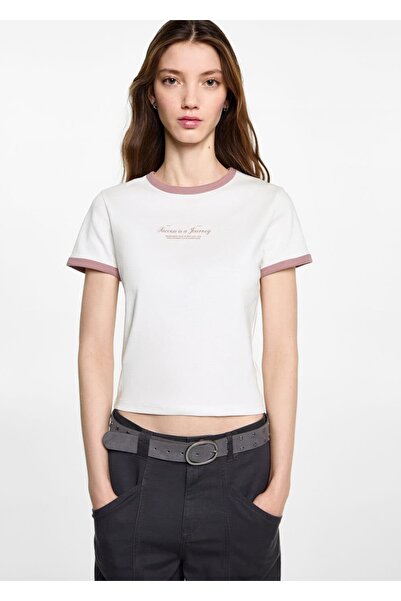 Mango Teen Yazılı kısa tişört