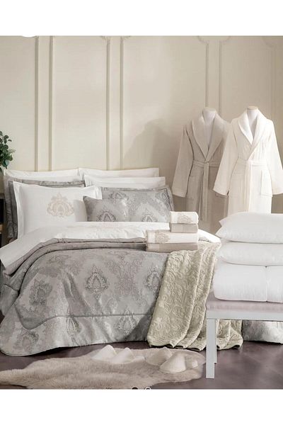 Özdilek Valioso Beige Double Dowry Set 27 Pieces