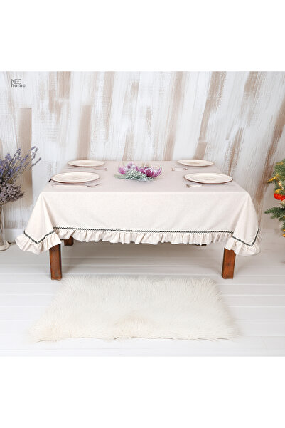 NDC HOME Raw Linen Special Series Ruffle Tablecloth