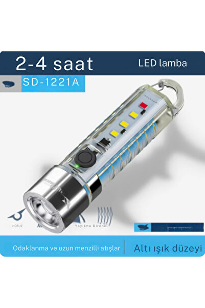 Janva 2500 lümen 7 farklı ışık şiddetine sahip kancalı flaşörlü ultra güçlü m...