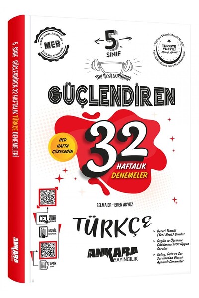 Ankara Yayıncılık 2024 - 2025 Yeni Müfredat 5.SINIF GÜÇLENDİREN  32 HAFTALIK ...
