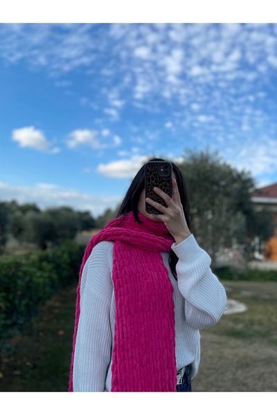 Alize Ροζ φουσκωτό κασκόλ