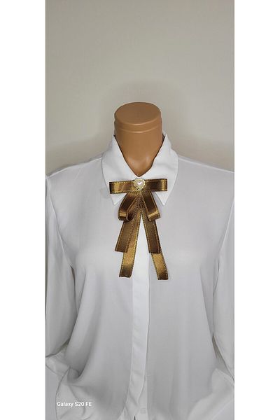 LO ADORO Bow Tie Special Production Women's Tie - Simple Brooch Collar and Pearl Detail