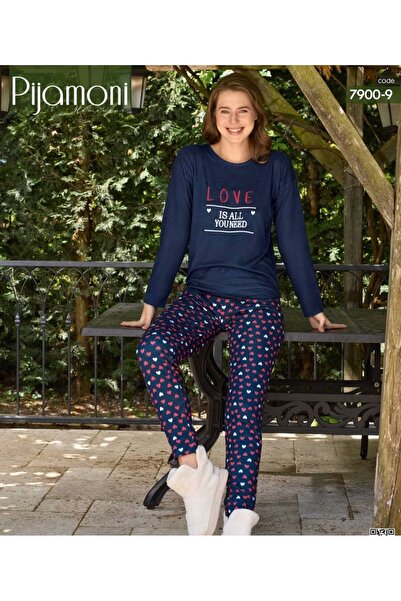 aryam butik Γυναικεία Σετ Πυτζάμες Χειμερινό Thermal Crew Λαιμόκοψη μακριά μα...