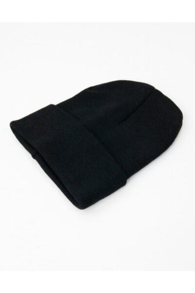 MinaCarin Unisex Black Knitted - Winter Basic Baret