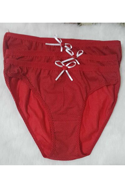 Tutku Kadın Pamuklu Külot/Bikini/Kırmızı/Yılbaşı