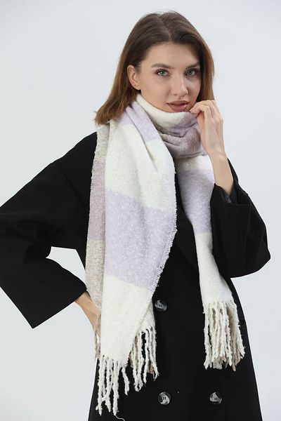 FRESCO SCARFS Eșarfe cu modele pătrate colorate cu textura moale șal de umăr