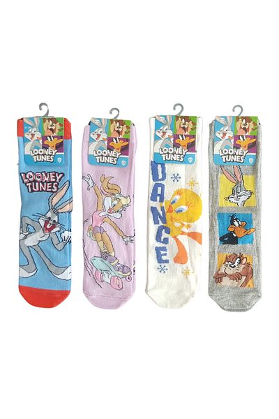 Looney Tunes Лицензирани Шарени Детски Чорапи - 4 Чифта