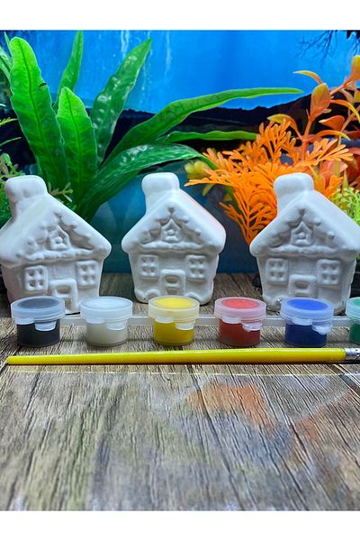 evimatolye 3-Piece Home Stone Painting Set Mother and Child Hand Skill Arts Stone Painting Activity