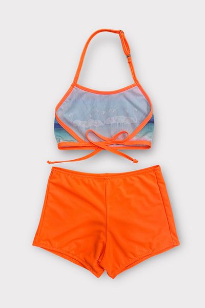 Nilmay mayo Girl's Bikini Set with Shorts