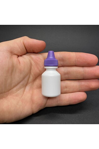 Ahsa Ticaret White Plastic Bottle - 8 Pieces 5 Ml, with Pourer and Mork Cap, 5 Cc Dropper