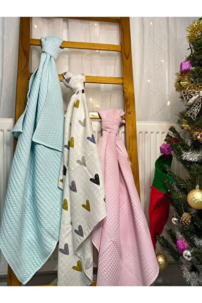 Mak store Çok Amaçlı 3'lü Örtü Seti %100 Pamuk 80x80x75 Cm