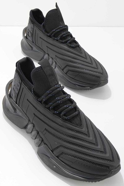 Bambi Black Saks Fabric Men's Sneakers E 01611401004