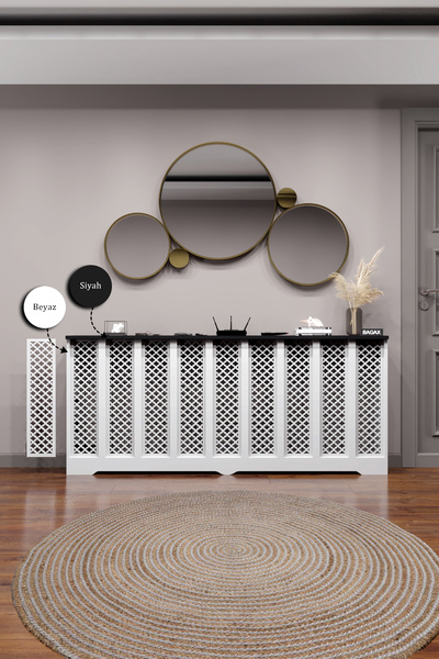 BAGAX Zeugma Model, Beyaz Üstü Siyah Renk,iç Ölçü 176 Cm Dış Ölçü 180 Cm Pete...