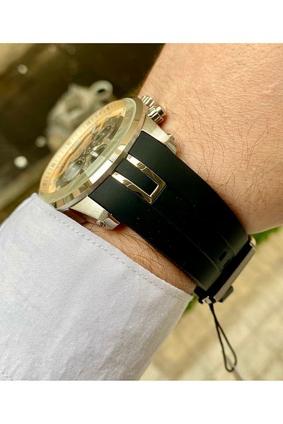 Reward Excellent Black Cord 5 Atm Waterproof Mens Wrist Watch Bracelet Gift