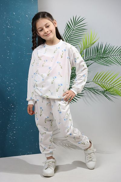 RISTAK Girl's Wild Flower Printed Double Set