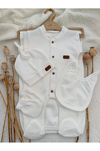 Bilge Trend KIZ ERKEK BEBEK YENİDOĞAN NATURAL 5 PARÇA HASTANE ÇIKIŞI ZIBIN SETİ