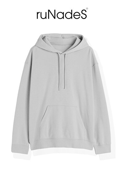 ruNadeS Φούτερ Unisex Basic Relax Fit Grey Hoodie