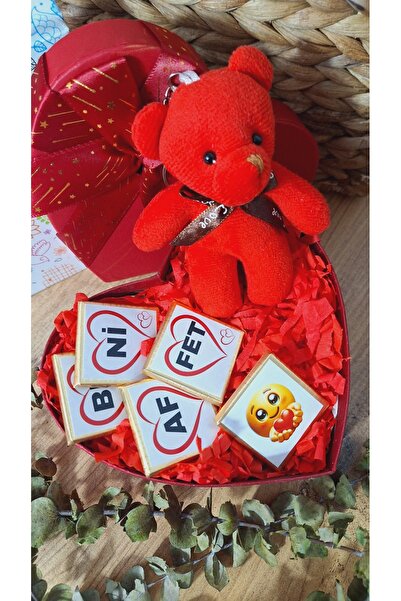 SevgiliAtolyemm BENİ AFFET  ÇİKOLATA KUTUSU ( 1 ADET AYICIK ANAHTARLIK   HEDİ...