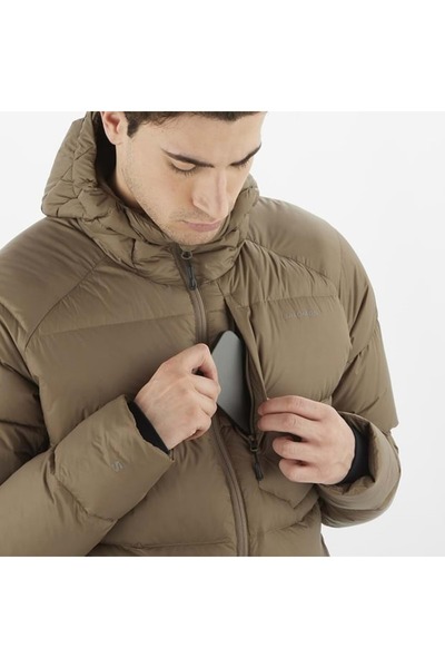 Salomon Lc2361000 Outline Down Hooded 800 Dolum Kaz Tüyü Erkek Mont Kahverengi