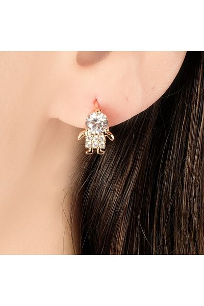 Lekka Design Single Jewelled Anti-Tarnish Steel Luxury Earrings