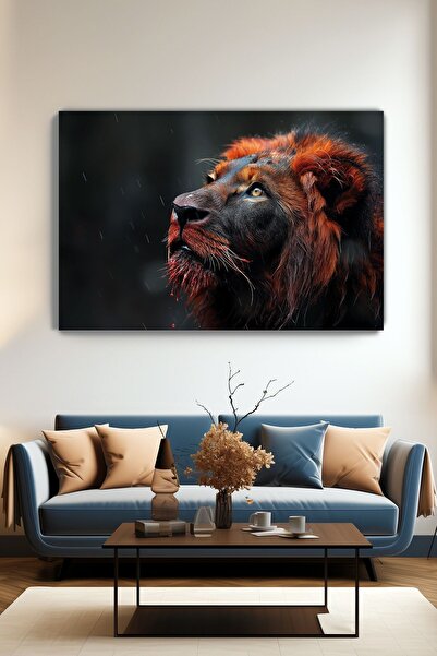 KanvasSepeti Pictură Leu - Războiul Vieții, pictură în ulei pe pânză texturat...