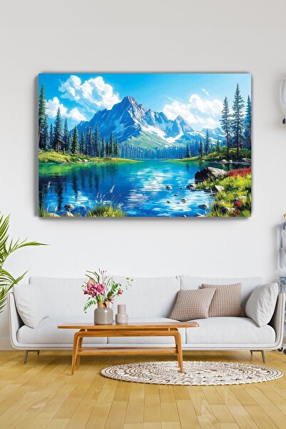KanvasSepeti Pictură peisagistică - Adierea Muntelui - Pictură pentru sufrage...