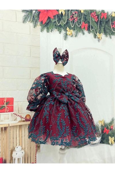 Nissa Borda Flower Patterned Girl's Dress