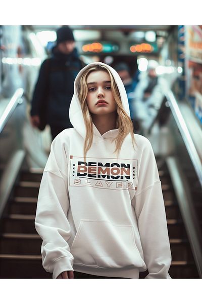SEVBANO Demon Slayer Zenitsu Printed Unisex Oversize Anime Hoodie
