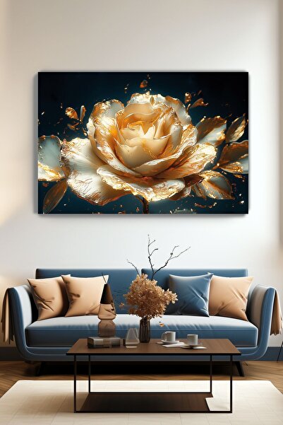 KanvasSepeti Ζωγραφική σε καμβά Golden Elegance - Σαλόνι σπιτιού - Υπνοδωμάτι...