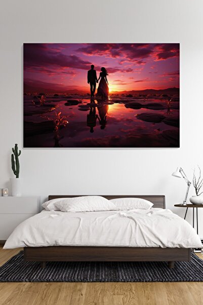 KanvasSepeti Focul Iubirii - Tablou pe pânză - Dormitor - Aspect de pictură î...