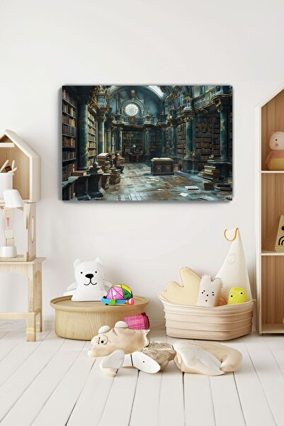 KanvasSepeti Pictură murală pe pânză Biblioteca Înțelepților - Bebeluș - Deco...