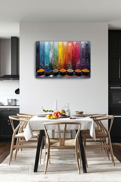 KanvasSepeti Pictură murală pe pânză Baharat Wall - Decor pentru bucătărie, p...