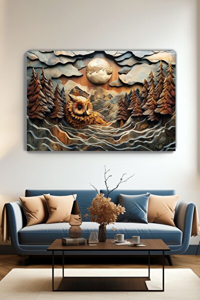 KanvasSepeti Πίνακας τοίχου από καμβά Night Watcher - Διακόσμηση γραφείου, σα...