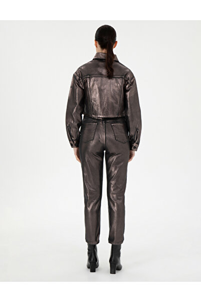 Pierre Cardin Shiny Anthracite Mom High Waist Fit Jean Trousers 50291405-Vr006