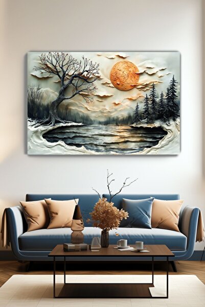 KanvasSepeti Платно за стена „В сърцето на зимата“ – картина за всекидневна с...