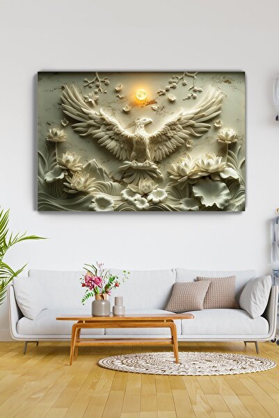 KanvasSepeti Lotus Eagle Canvas Wall Art - Home Living Room - Bedroom Office ...